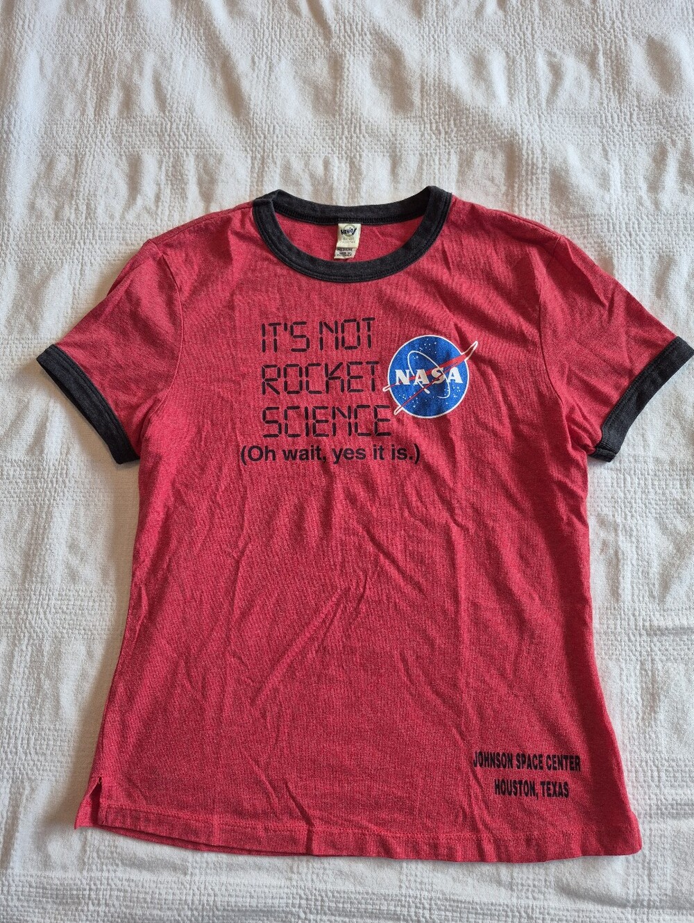 Kavio boys medium or 8 red NASA short sleeve red shirt 1 mark GUC